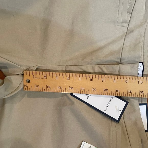 Charter Club Tummy Control Pants Size 8 Khaki NWT Slim Leg Ankle - Picture 4 of 12